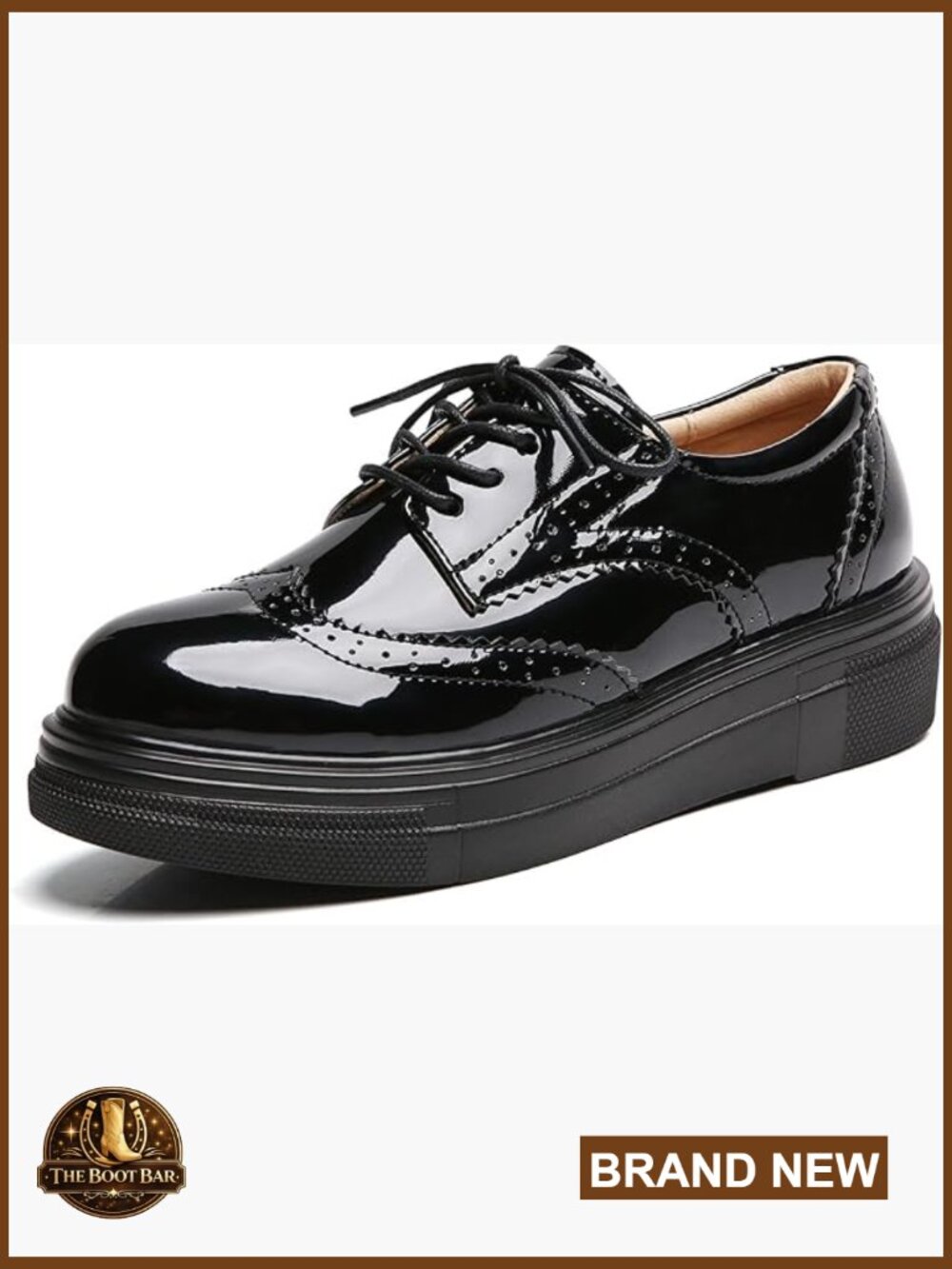 Women's Platform Lace-Up Oxford Shoes Brogues